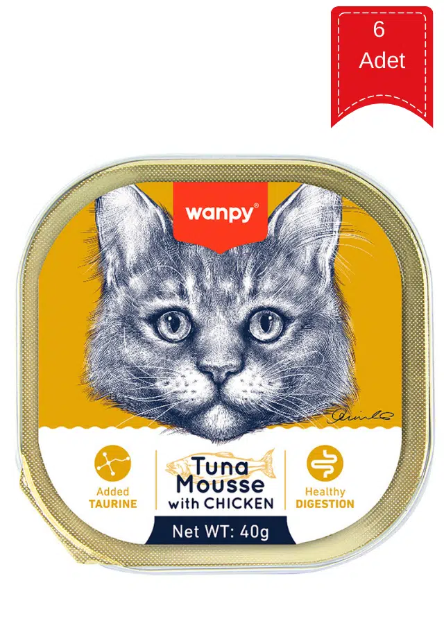 Wanpy Alutray Ton Balıklı Ve Tavuklu Yetişkin Kedi Konservesi 40 Gr X 6 Adet