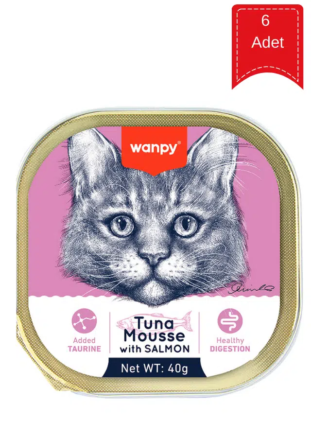 Wanpy Alutray Ton Balıklı ve Somonlu Yetişkin Kedi Konservesi 40 Gr X 6 Adet