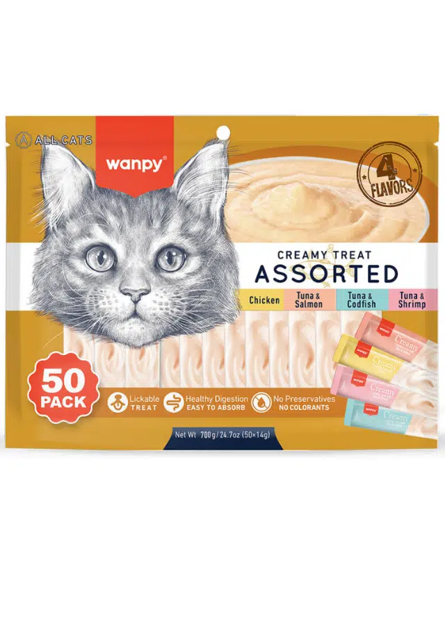Wanpy Pouch Karışık 4 Lezzet Yetişkin Yaş Kedi Maması 14 Gr 50'li Kutu