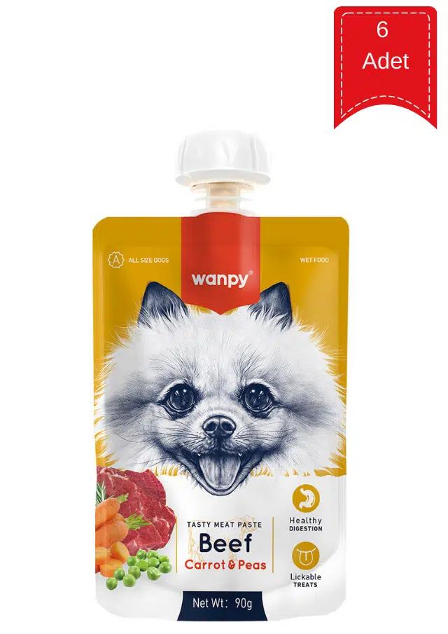 Wanpy Sığır Etli Ve Havuçlu Ezme Köpek Ödül Maması 90 Gr X 6 Adet