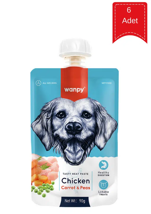 Wanpy Tavuk Etli Ve Havuçlu Ezme Köpek Ödül Maması 90 Gr X 6 Adet