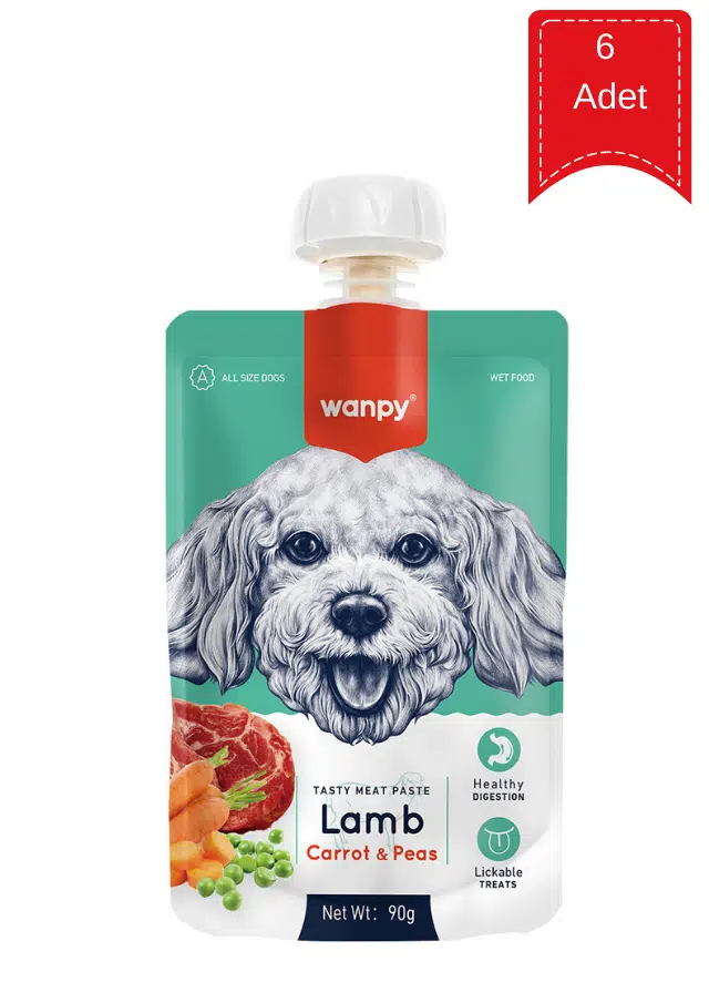 Wanpy Kuzu Etli Ve Havuçlu Ezme Köpek Ödül Maması 90 Gr X 6 Adet