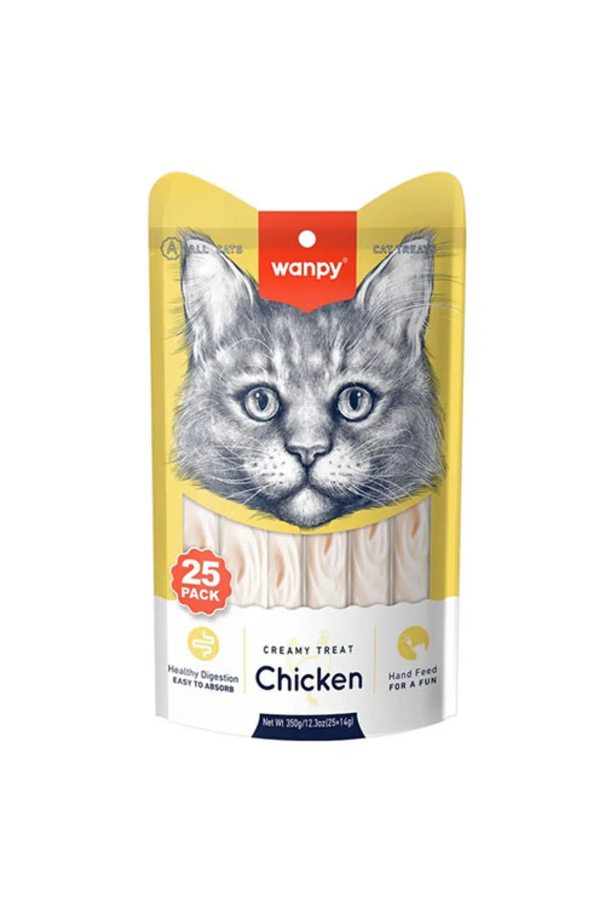 Wanpy Tavuklu Sindirim Sistemi Destekleyici Krema Kedi Ödül Maması 14 Gr X 25'li Paket