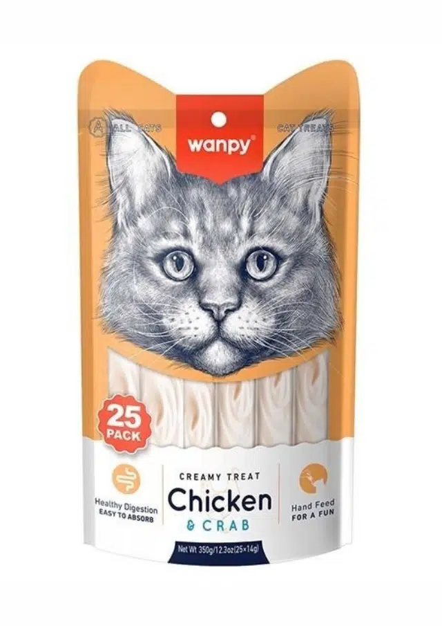 Wanpy Tavuklu Ve Yengeçli Krema Kedi Ödül Maması 14 Gr X 25'li Paket