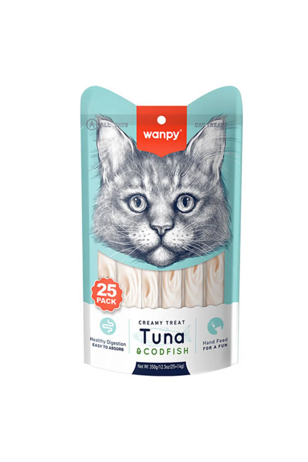 Wanpy Ton Balıklı Ve Morina Balıklı Krema Kedi Ödül Maması 14 Gr X 25'li Paket