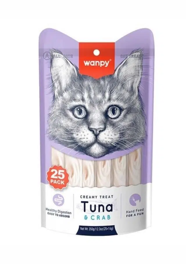Wanpy Ton Balıklı Ve Yengeçli Krema Kedi Ödül Maması 14 Gr X 25'li Paket