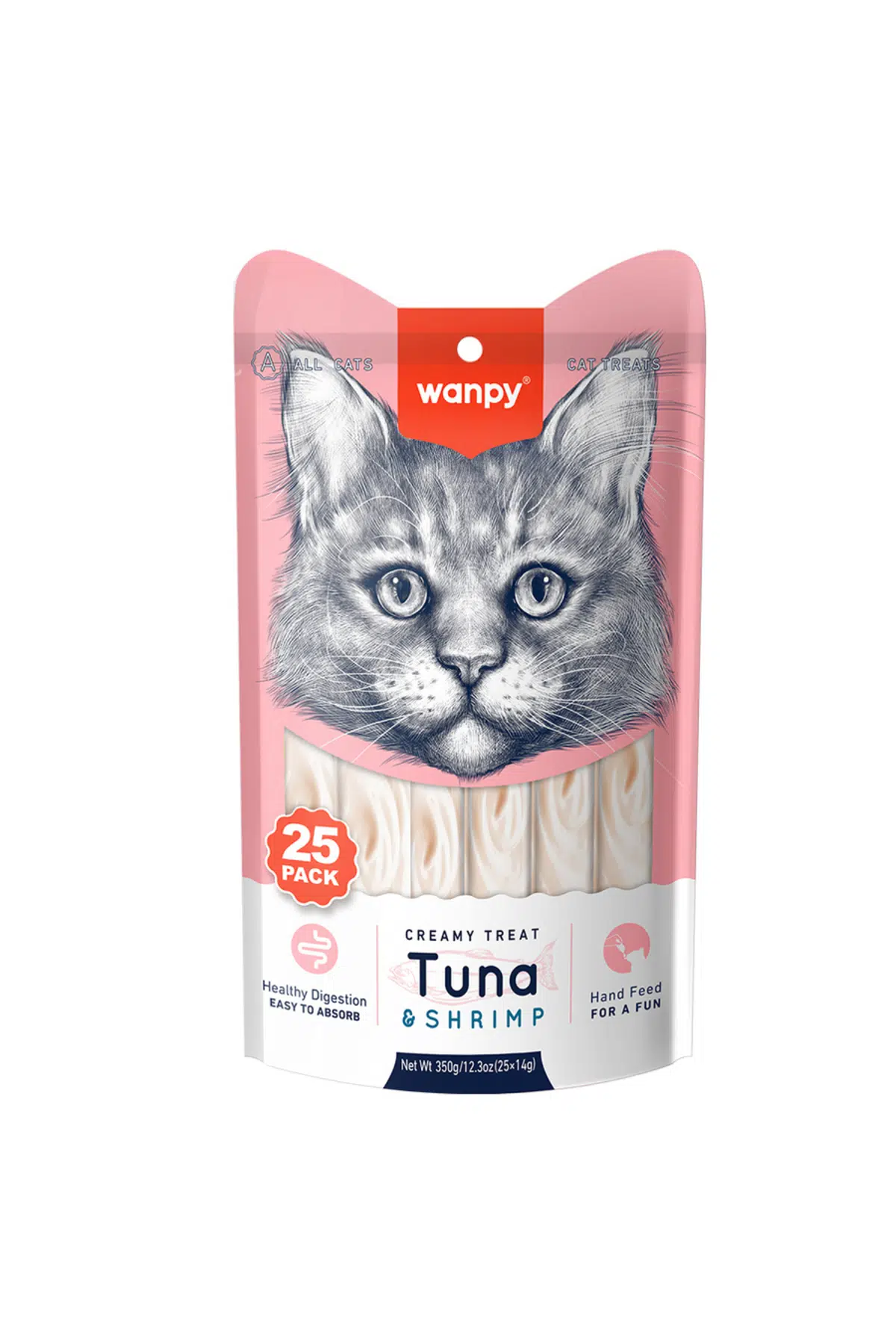 Wanpy Ton Balıklı Ve Karidesli Krema Kedi Ödül Maması 14 Gr X 25'li Paket