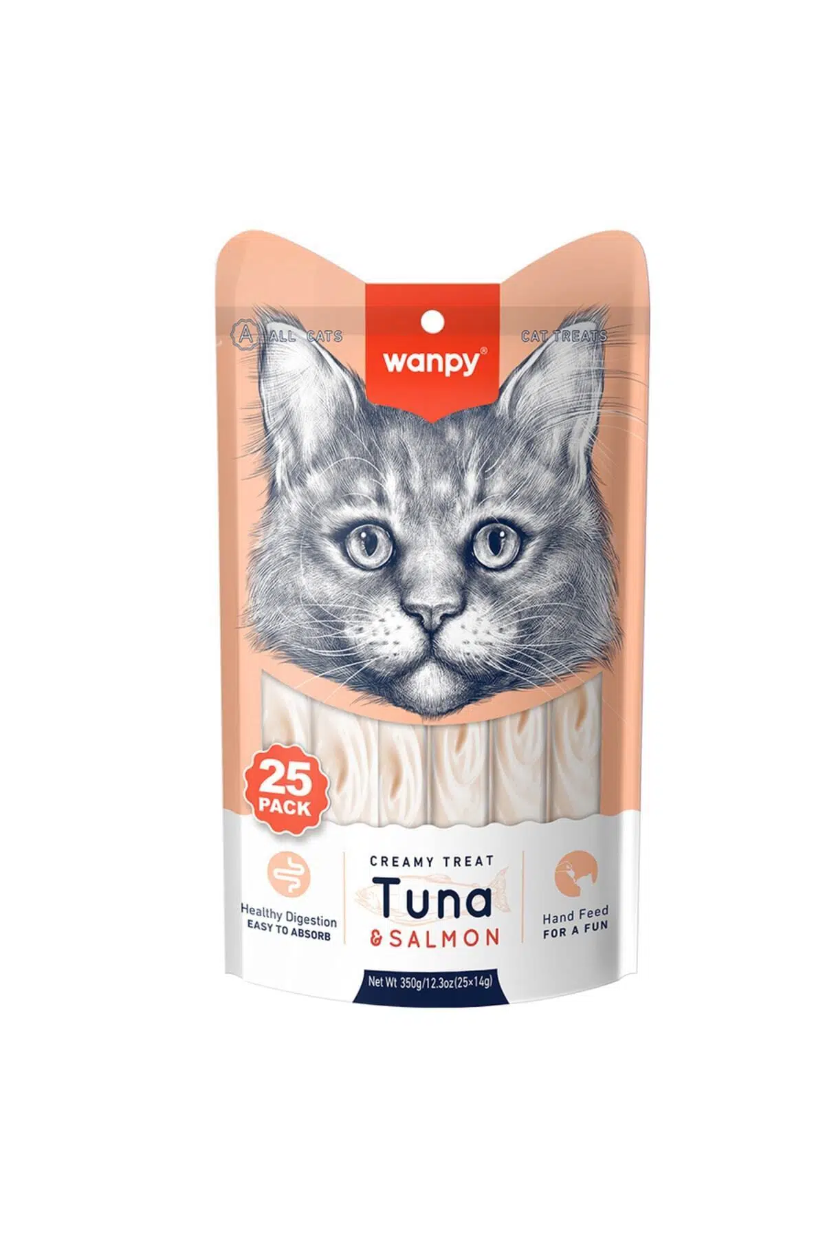Wanpy Ton Balıklı Ve Somonlu Krema Kedi Ödül Maması 14 Gr X 25'li Paket