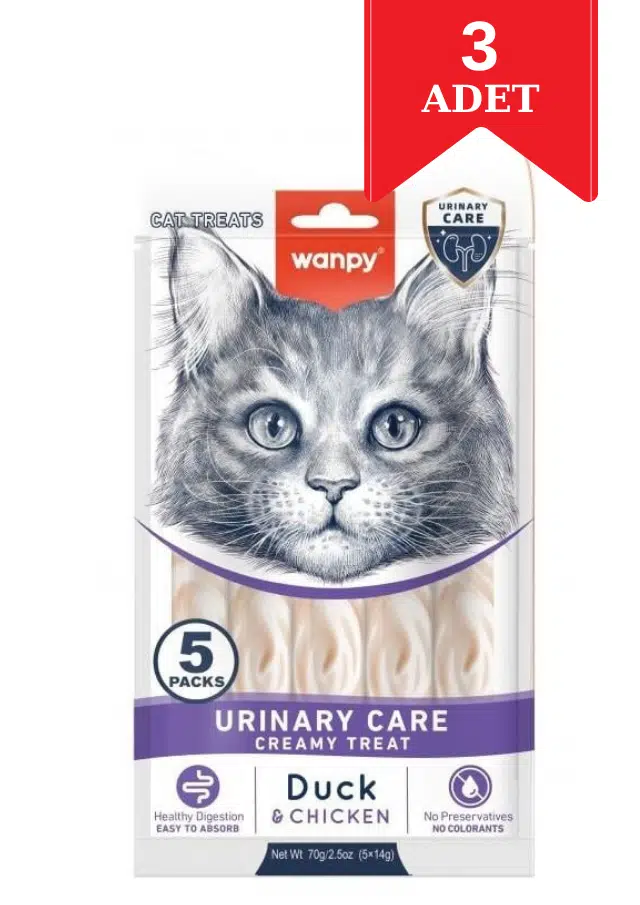 Wanpy Urinary Care Ördekli Ve Tavuklu Kedi Ödülü 14 Gr 5'li Paket X 3 Adet